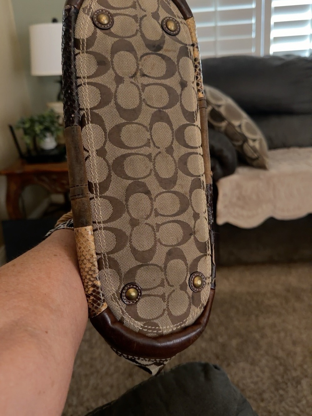 Coach Patchwork Signature Canvas Tote in Brown - Picture 3 of 5